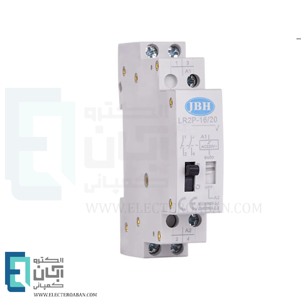 رله ضربه‌ای 2 پل 16 آمپر 24 ولت DC دستی و اتوماتیک JBH مدل 1NO+1NC کد RL21611D