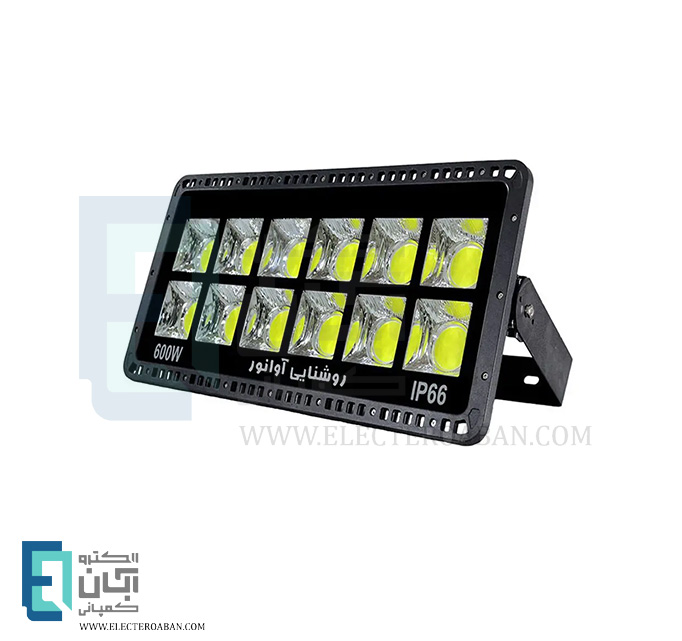 پروژکتور 600 وات COB آوانور مدل پنجره‌ای گرد