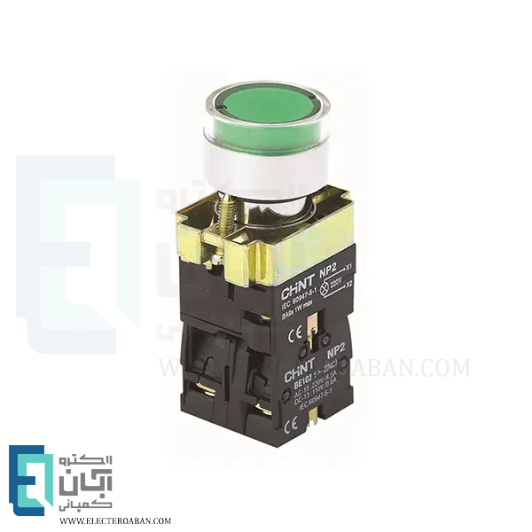کلید فشاری استارت چراغدار سبز چانت مدل NP2-BW3361