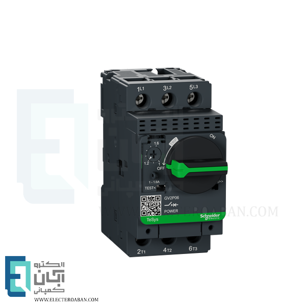 کلید حرارتی مغناطیسی گردان 1 تا 1.6 آمپر اشنایدر کد GV2P06