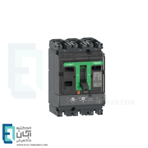 کلید اتوماتیک قابل تنظیم 3 پل 80 آمپر 36KA اشنایدر مدل NSX100F کد C10F3TM080
