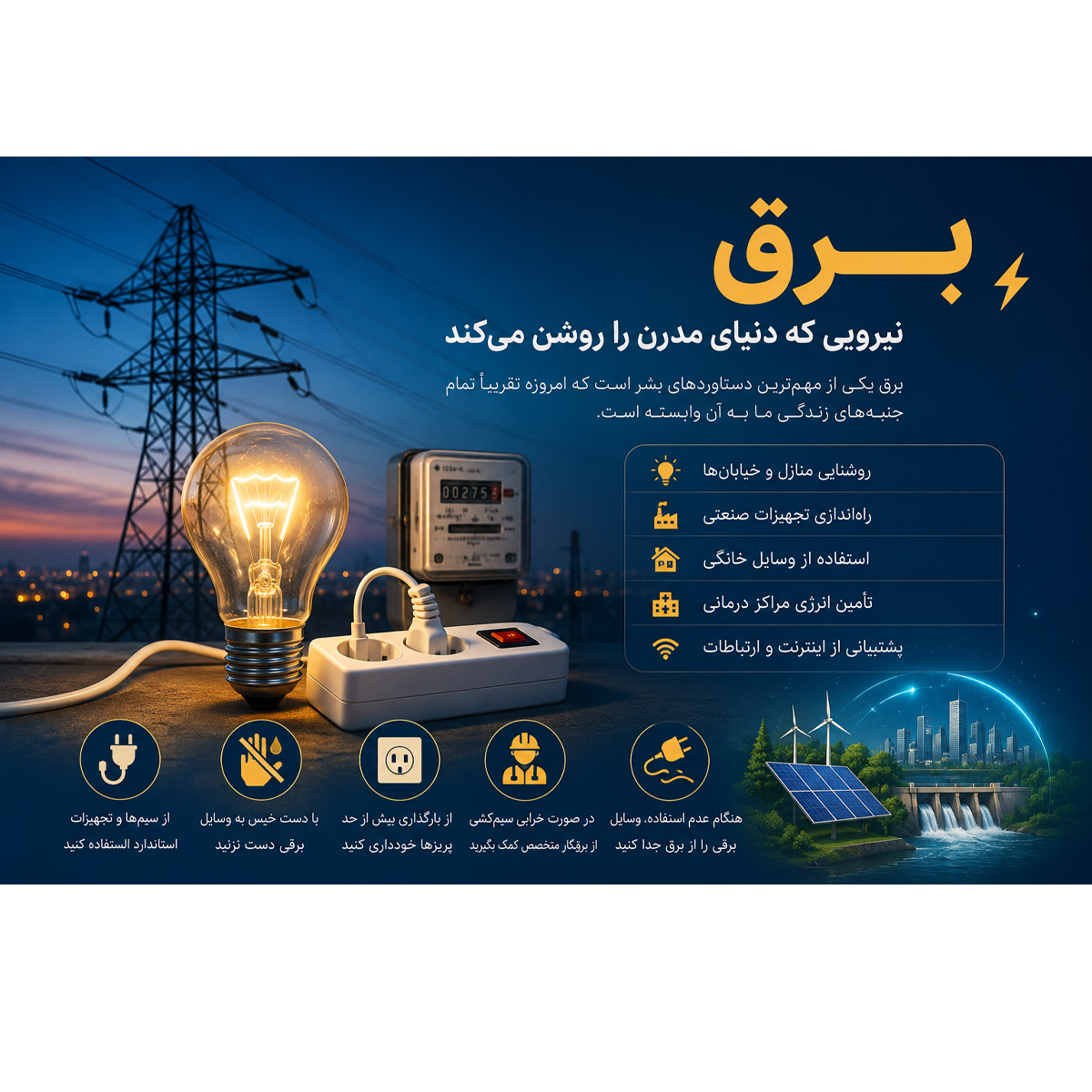 برق؛ نیرویی که دنیای مدرن را روشن می‌کند