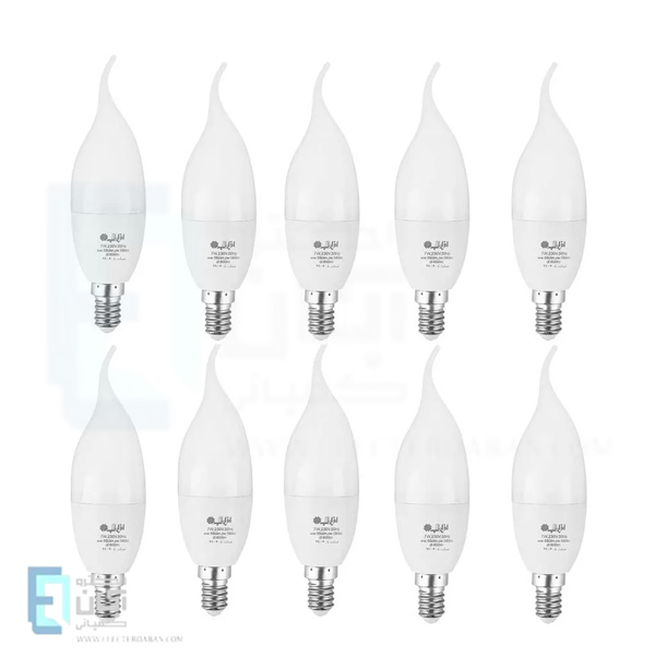 لامپ ال ای دی اشکی 7 وات افراتاب پایه E14 مدل AF-TC37-7W بسته 10 عددی