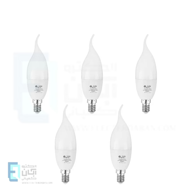 لامپ ال ای دی اشکی 7 وات افراتاب پایه E14 مدل AF-TC37-7W بسته 5 عددی