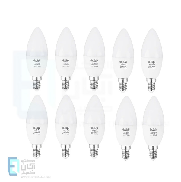 لامپ ال ای دی شمعی 7 وات افراتاب پایه E14 مدل AF-C37-7W بسته 10 عددی