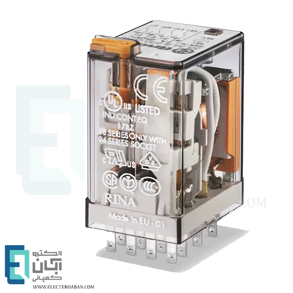 رله شیشه ای 14 پایه 4 کنتاکت 110 ولت DC فیندر کد 55.34.9.110.0094