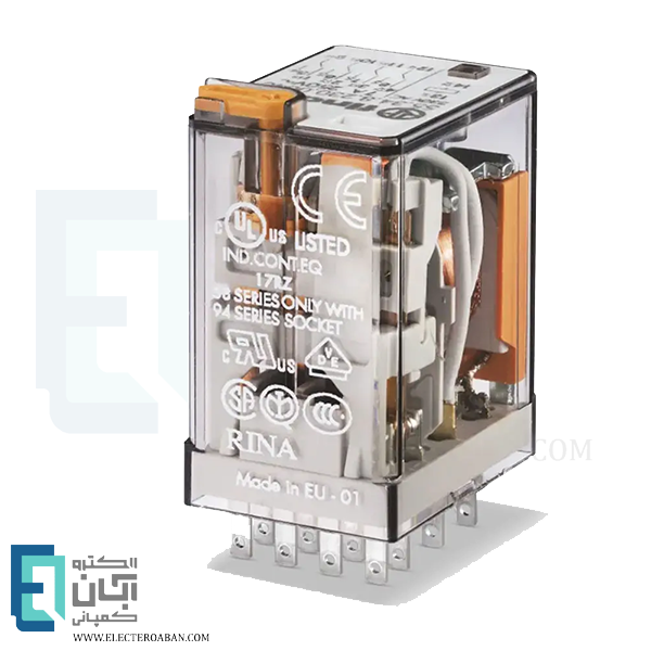 رله شیشه ای 14 پایه 4 کنتاکت 24 ولت DC فیندر کد 55.34.9.024.0094