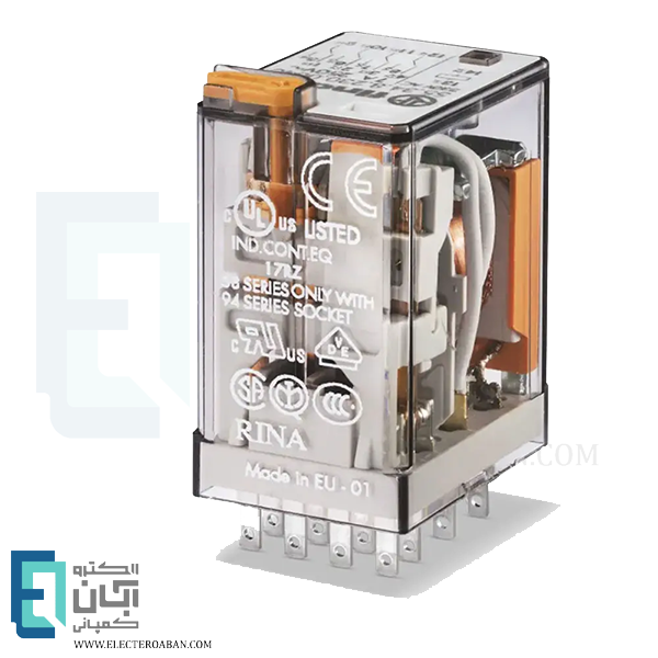 رله شیشه ای 14 پایه 4 کنتاکت 48 ولت DC فیندر کد 55.34.9.048.0094