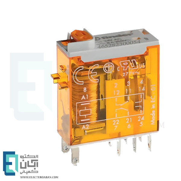 رله شیشه ای 8 پایه 2 کنتاکت 230 ولت AC فیندر کد 46.52.8.230.0054