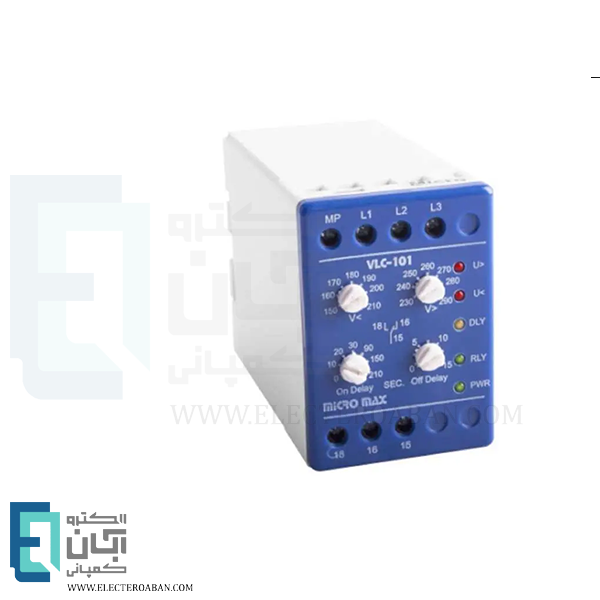 رله کنترل ولتاژ سه فاز و تکفاز میکرومکس مدل VLC-101X