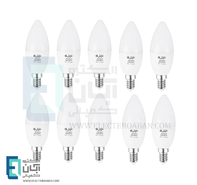 لامپ ال ای دی شمعی 7 وات افراتاب پایه E14 مدل AF-C37-7W بسته 10 عددی