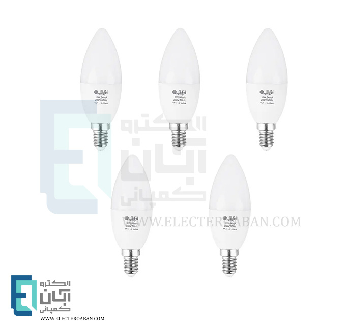 لامپ ال ای دی شمعی 7 وات افراتاب پایه E14 مدل AF-C37-7W بسته 5 عددی