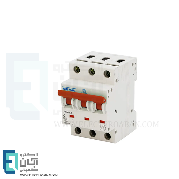 فیوز مینیاتوری سه پل 16 آمپر پارس فانال مدل C16-6K-PFN-3P