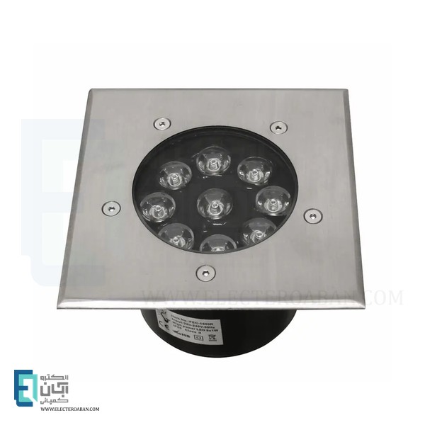 چراغ دفنی توکار مربع ۹ وات فاین الکتریک مدل FEC-1500SQ