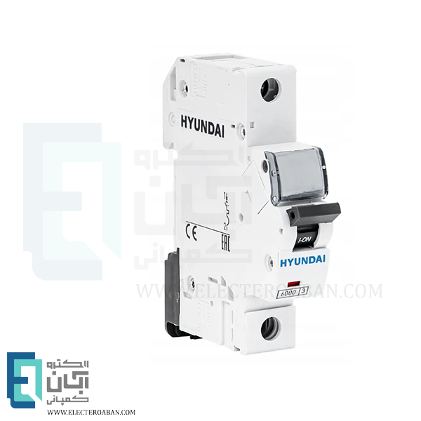 کلید مینیاتوری 10 آمپر تک پل هیوندای کد C10-6KA-1P
