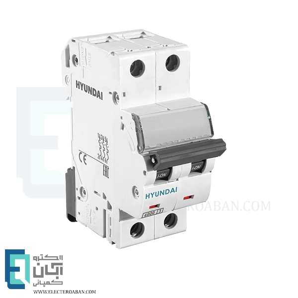 کلید مینیاتوری 2 آمپر دو پل هیوندای کد C2-6KA-2P