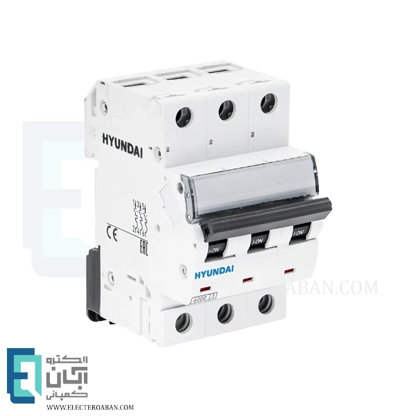 کلید مینیاتوری 125 آمپر سه پل هیوندای کد B125-6KA-3P