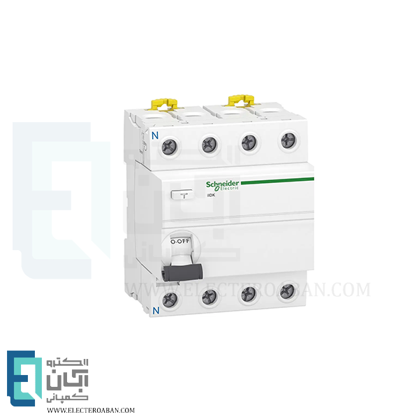 کلید محافظ جان RCCB سه پل + نول 25 آمپر اشنایدر کد A9R50425