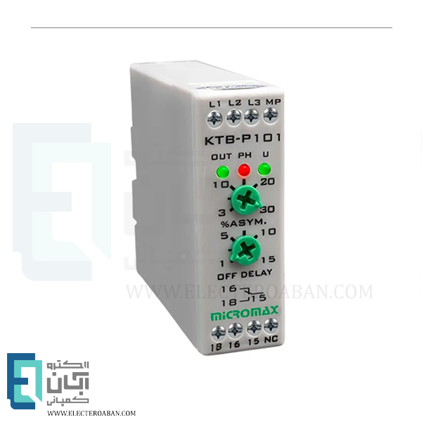 رله کنترل فاز کتابی 3 فاز میکرومکس مدل KTB-P101