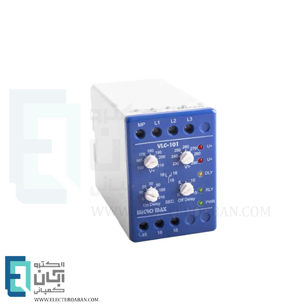 رله کنترل ولتاژ سه فاز و تکفاز میکرومکس مدل VLC-101X