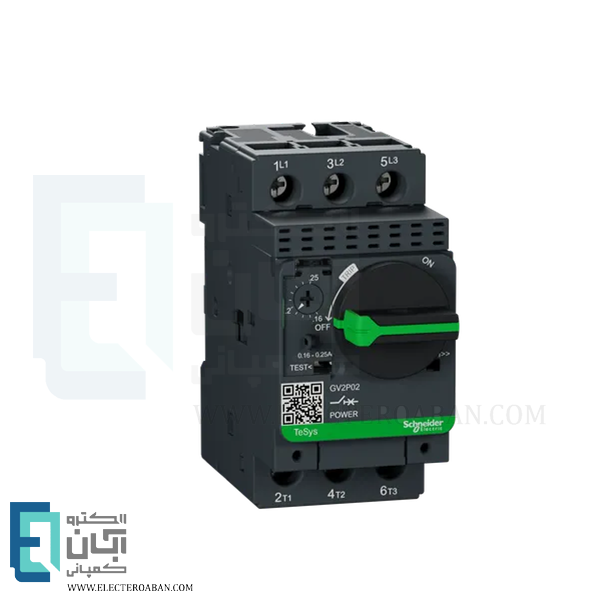 کلید حرارتی مغناطیسی گردان 0.16 تا 0.25 آمپر اشنایدر کد GV2P02