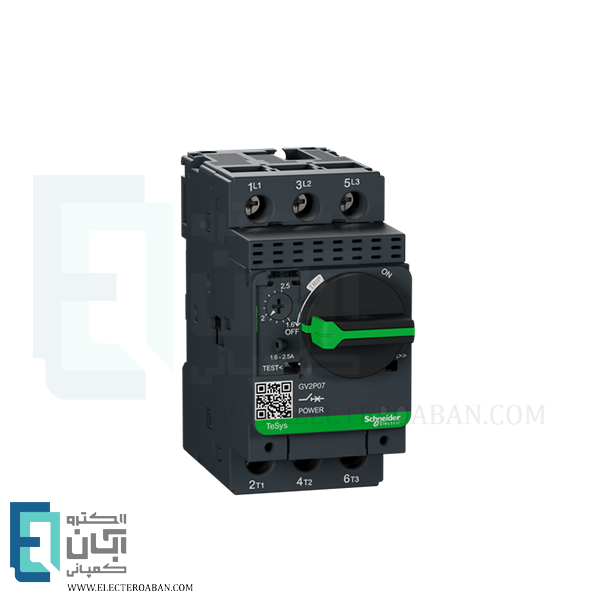 کلید حرارتی مغناطیسی گردان 1.6 تا 2.5 آمپر اشنایدر کد GV2P07