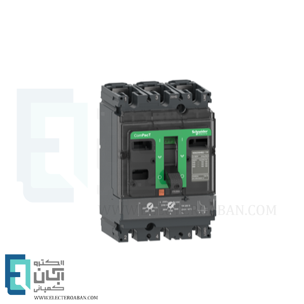 کلید اتوماتیک قابل تنظیم 3 پل 25 آمپر 36KA اشنایدر مدل NSX100F کد C10F3TM025